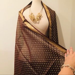 Exquisite Luxury Vintage Silk Sari Shawl Wrap